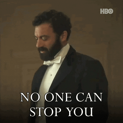 a man in a tuxedo with a bow tie says no one can stop you