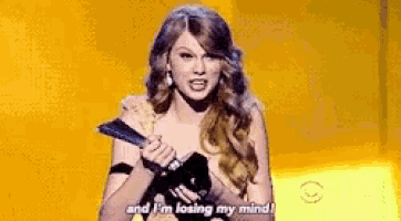 a woman is holding a knife in her hand and saying " and i 'm losing my mind "