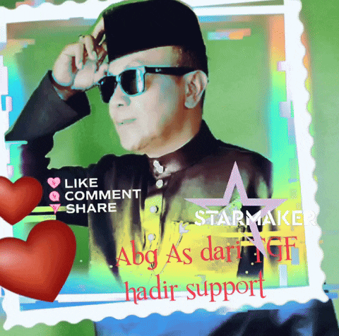 a man wearing sunglasses and a hat is surrounded by hearts and the words starmaker