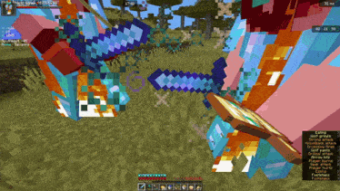 a screenshot of a minecraft game shows a sword and a book