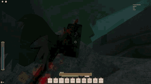 a screenshot of a video game shows a person with a sword and a shield