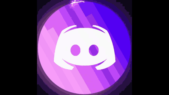 a purple and pink discord logo with a lightning bolt coming out of it