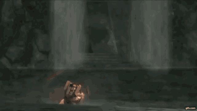 a woman in a video game with a gif.com watermark