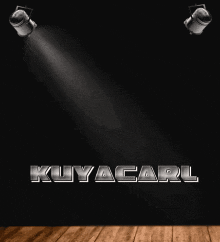 two spotlights are shining on the word kuya carl