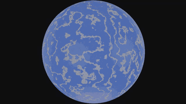 a blue sphere with a white pattern on it