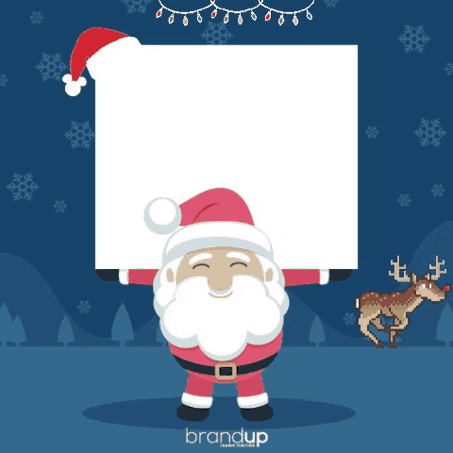 a santa claus holding a sign that reads buon natale