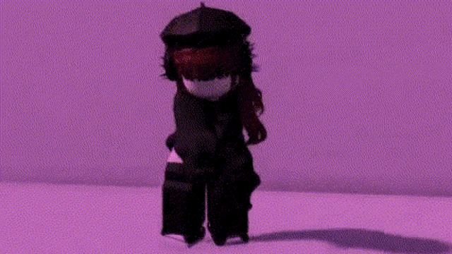 a girl in a black hoodie and knee high socks is sitting on a purple surface .