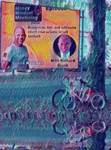 a painting of a man and woman with the words money mindset mentoring on the top