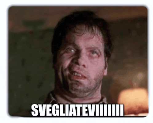 a man with a beard is making a funny face and the caption says svegliateviii