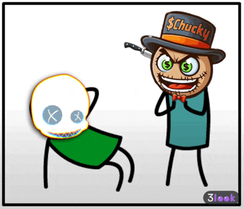 a cartoon character with a top hat that says $ chucky