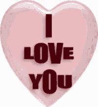 a pink heart with the words `` i love you '' written on it