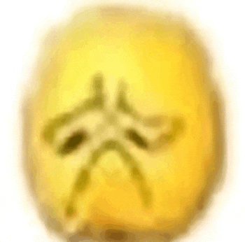 a close up of a yellow smiley face with a hole in the middle on a white background .