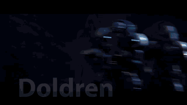 the word doldren is on a dark background
