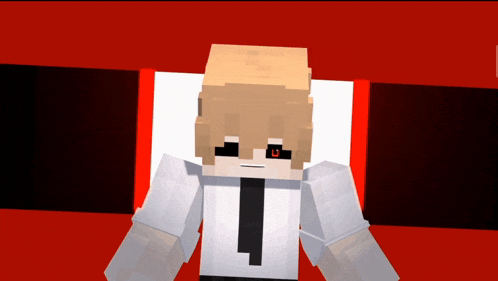 a minecraft character wearing a white shirt and tie