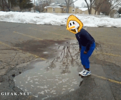 a pixelated image of a person standing in a puddle with gifak.net written below it