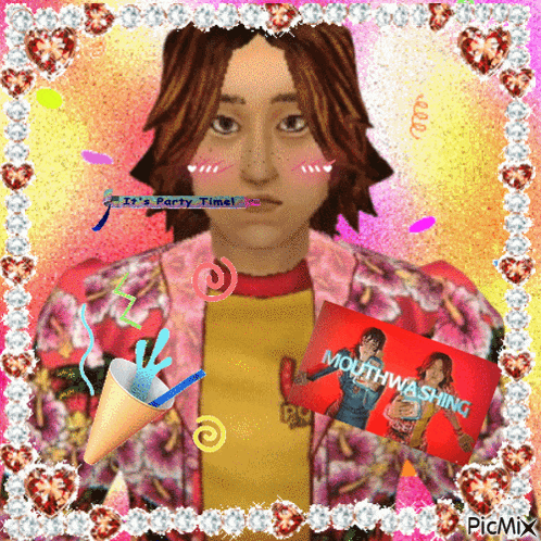 a picture of a person with a card that says mouthwashing on it