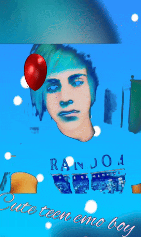 a picture of a cute teen emo boy with a red heart
