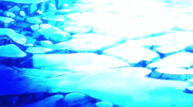 a painting of a river with a lot of rocks