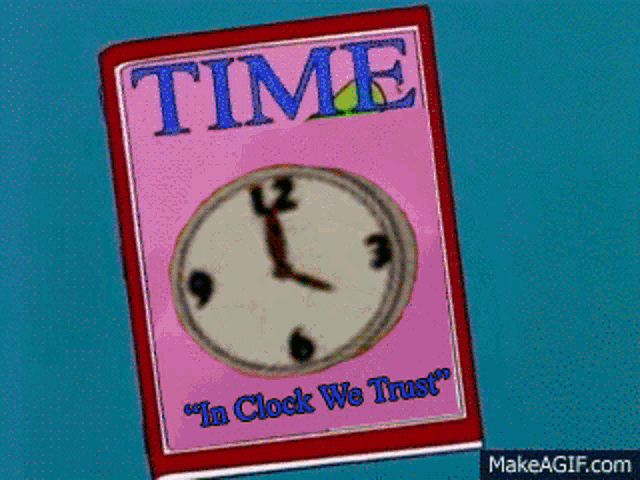 a time magazine with a clock on it