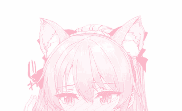 a drawing of a girl with cat ears