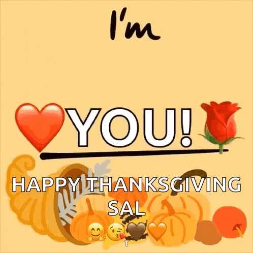 a greeting card that says i 'm thankful for you happy thanksgiving sal