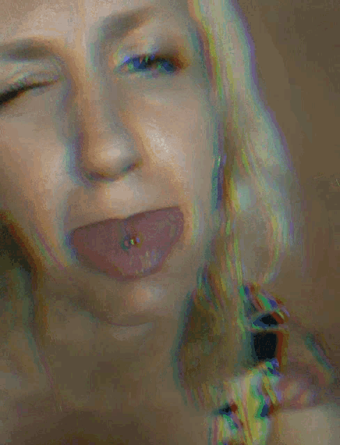 a close up of a woman with nana-nana-na written below her