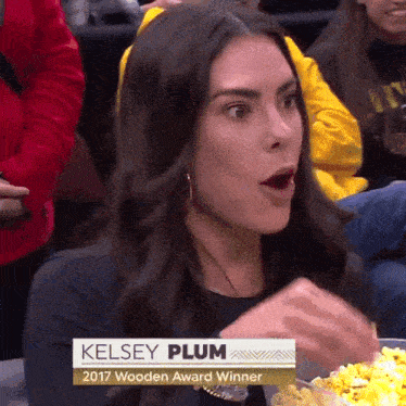 Kelsey Plum Eating Popcorn GIF - Kelsey Plum Eating Popcorn Laughing GIFs