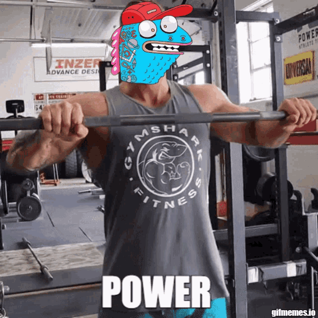 a man in a gym wearing a gymshark tank top