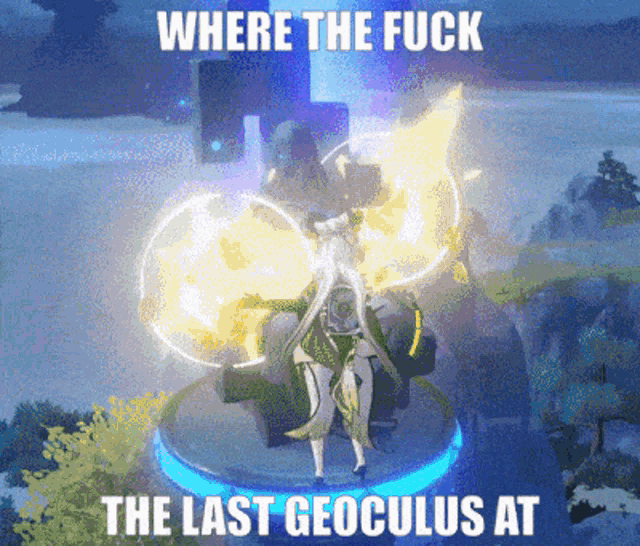 where the fuck the last geoculus at is written on a statue