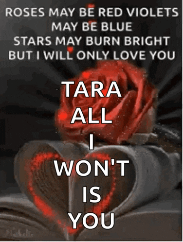 a poster that says tara all i won t is you