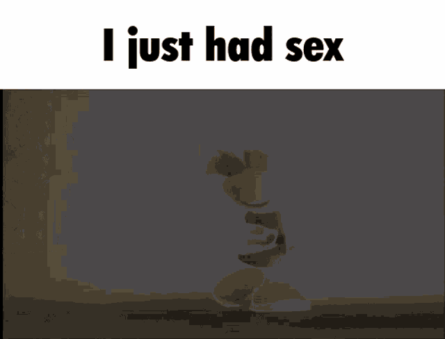 a picture of a video game character with the words i just had sex