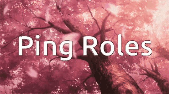 a tree with pink flowers and the words " ping roles "