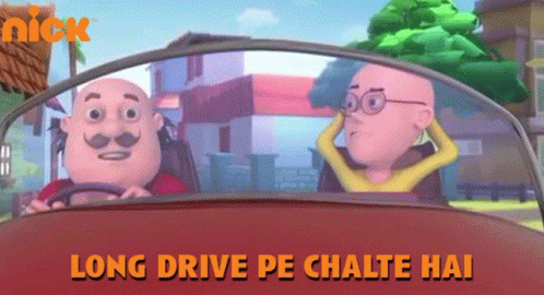Long Drive Pe Chale Hai Motu GIF - Long Drive Pe Chale Hai Motu Patlu GIFs