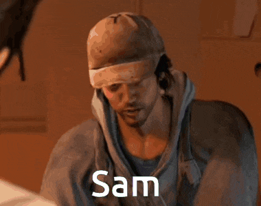 a man wearing a hat and a hoodie with the name sam written on it