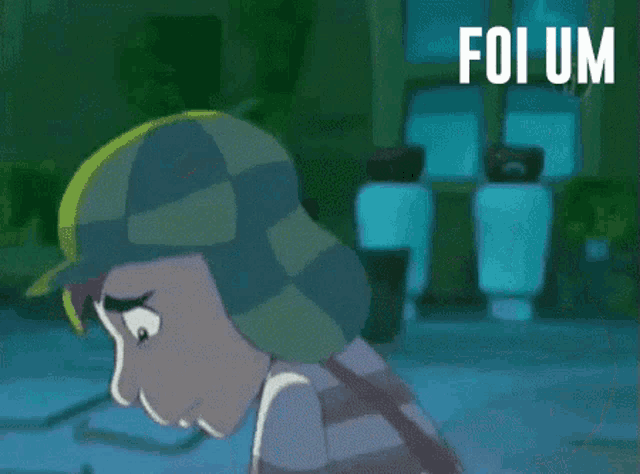 a cartoon character carrying a bag that says foi um prazer trabalhar on it