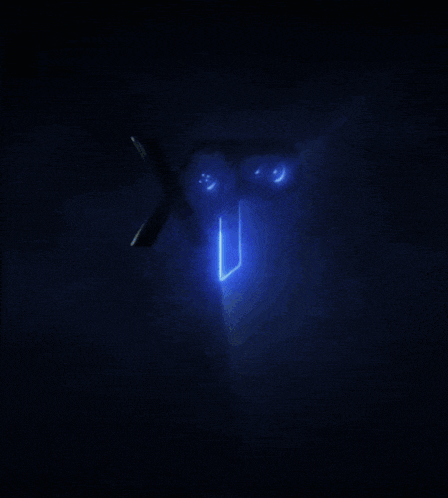 a blue xp logo with a gear on it