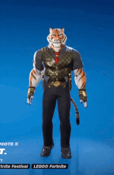 a man with a tiger 's head is making a heart shape with his hands