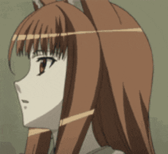 a close up of a girl with long brown hair and a cat ear