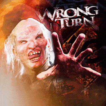 a poster for a movie called wrong turn with a zombie
