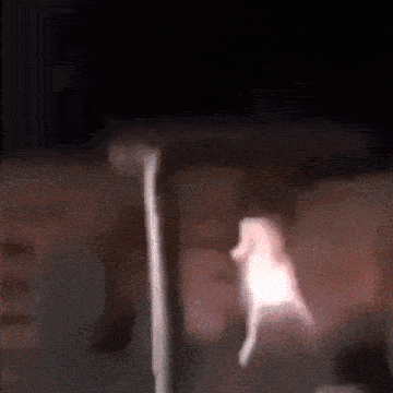 Flying Doll With Fireworks GIF