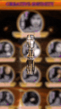 a blurred image of a person 's face with the word academy in the upper left corner