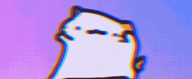a close up of a person 's face with a purple background