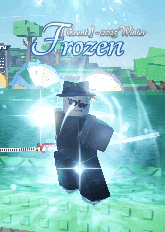 a cartoon character is holding a sword in front of a poster that says frozen