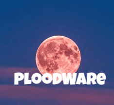 a picture of a full moon with the word floodware underneath it