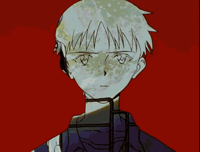 a drawing of a person with a bandage on his head