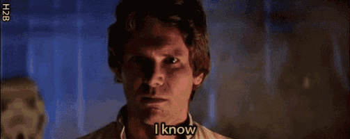 a close up of a man 's face with the words " i know " on it