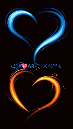 a blue and orange heart with the letters avr and im on it