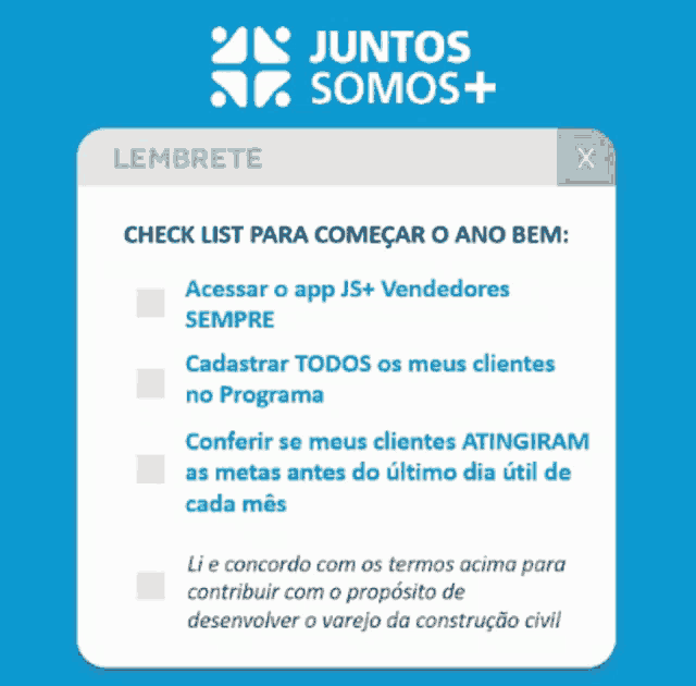 a checklist for a company called juntos somos+