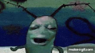 a gif of a spongebob character with his eyes closed and the words make a gif.com below it