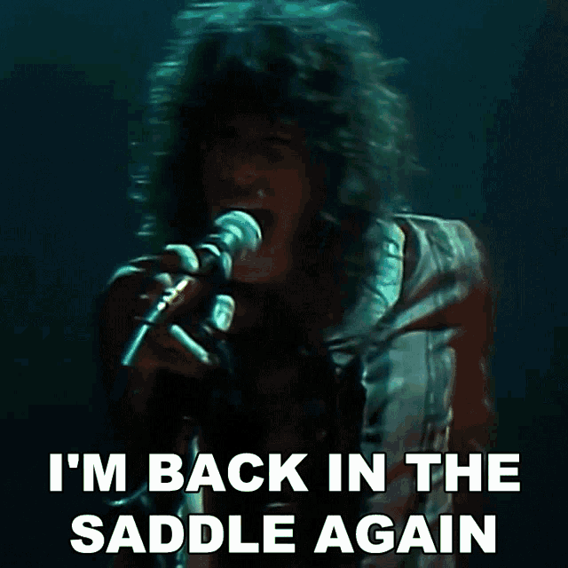 Im Back In The Saddle Again Steven Tyler GIF - Im Back In The Saddle Again Steven Tyler Aerosmith GIFs